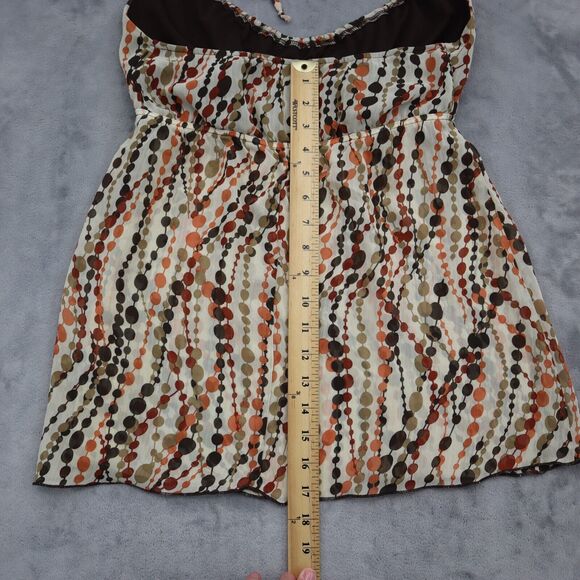 IZ Byer Shirt Womens S Multicolor Polka Dots Strap VNeck Sheer Sleeveless Blouse - Picture 4 of 16